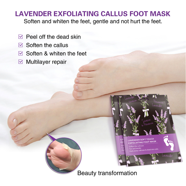Factory Custom Foot Spa Foot Care Peel Mask With Lavender Feet Peeling Mask Exfoliating For Men And Women