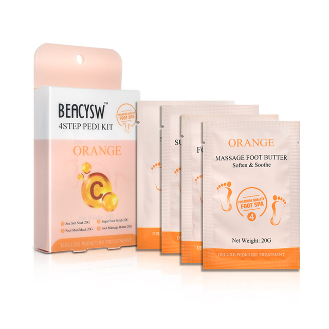 LIRAINHAN Moisturizing Exfoliating Vitamin 4Step Sugar Scrub PEDI KIT