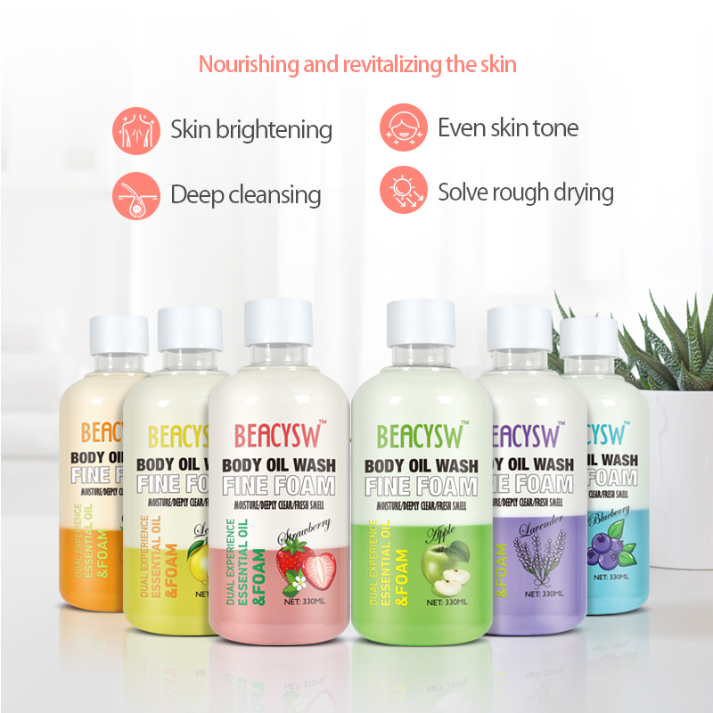 Wholesale Natural Fruit Extract Whitening Moisturizing Foaming of Enrich Anti Acne Body Wash Private Label Shower Gel