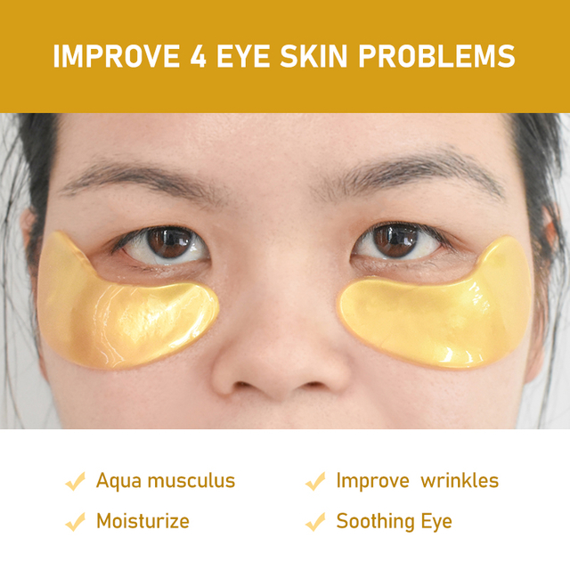 7 Bags 24K Gold Collagen Under Eye Patches for Eye Bags and Wrinkles By LIRAINHAN