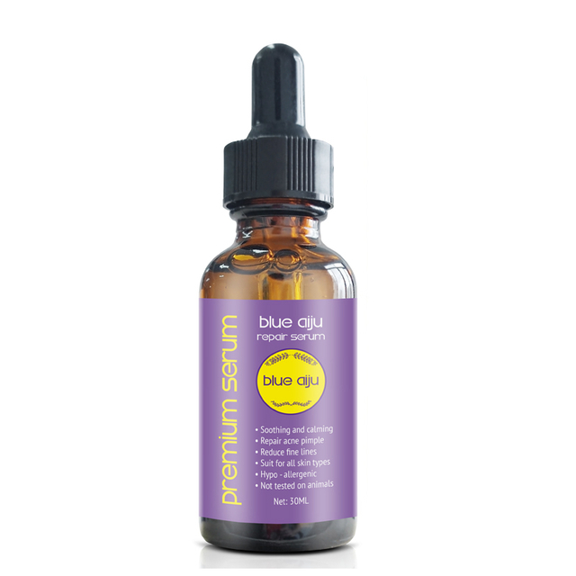 OEM ODM Overnight Repair Facial Blue Tansy Serum For Even Skintone, Calm and Soothe Redness 