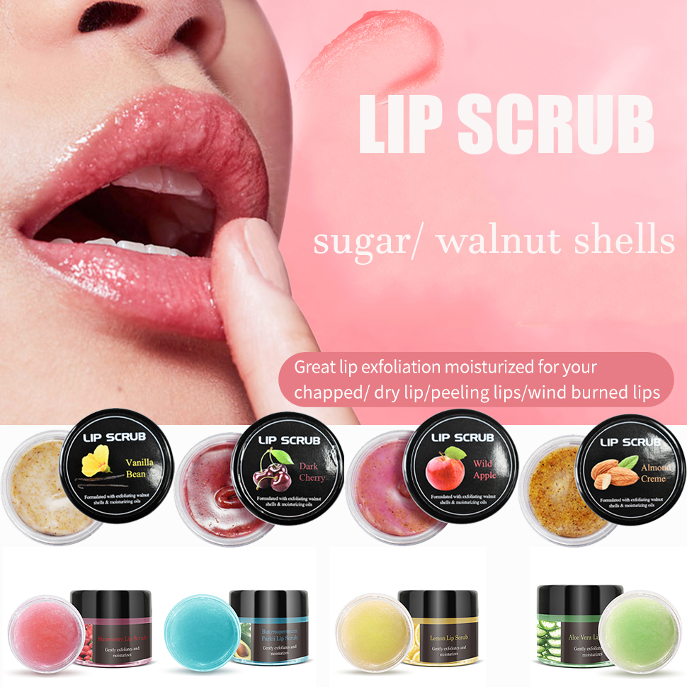 Custom logo Vanilla Bean Lip Scrub For Gently Exfoliate, Polish, & Repair Dry, Flaky Lips