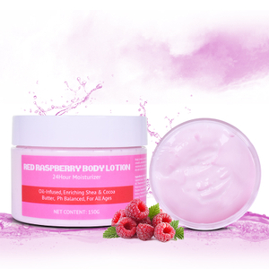 Private Label Red Raspberry Shea Better Body Lotion For 24-Hour Moisture Skin Care, Lightweight & Non-Greasy