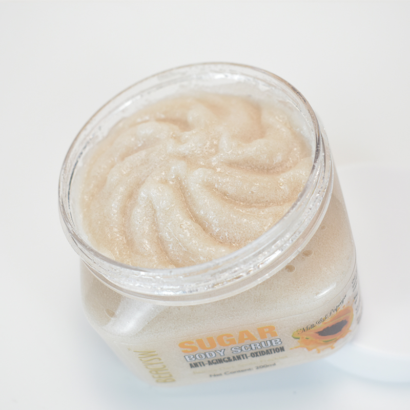 Private Label Milk Papaya Natural Exfoliating Whitening Organic Body Scrub